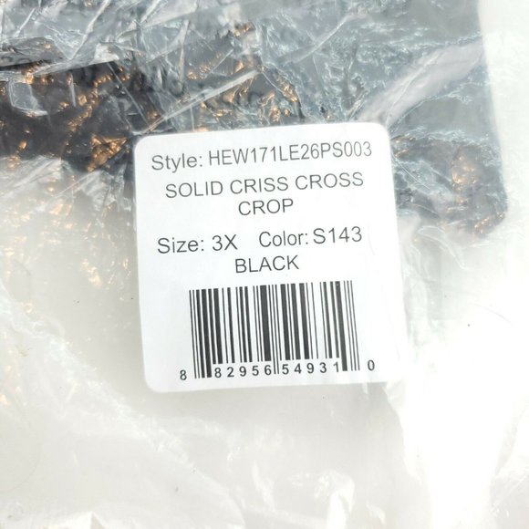 Head Womens Black High Rise Elastic Waist Criss Cross Tight Capri Pants Size 3X - Picture 9 of 15